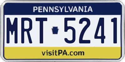 PA license plate MRT5241