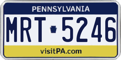 PA license plate MRT5246