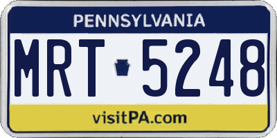 PA license plate MRT5248