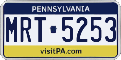 PA license plate MRT5253