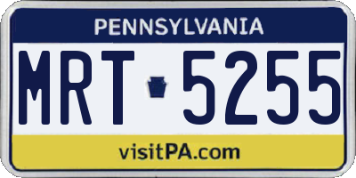 PA license plate MRT5255