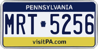 PA license plate MRT5256