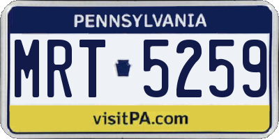 PA license plate MRT5259