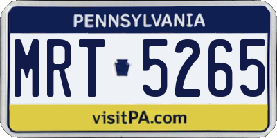 PA license plate MRT5265