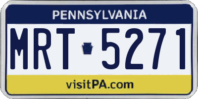 PA license plate MRT5271