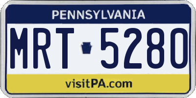 PA license plate MRT5280