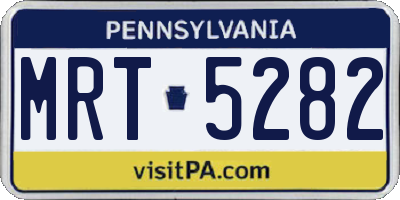 PA license plate MRT5282