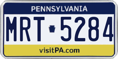 PA license plate MRT5284
