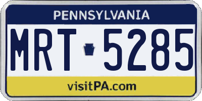 PA license plate MRT5285