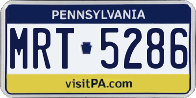 PA license plate MRT5286
