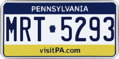 PA license plate MRT5293