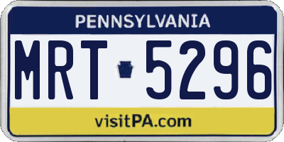 PA license plate MRT5296
