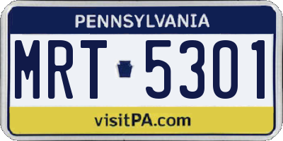PA license plate MRT5301