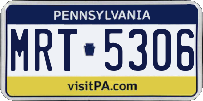 PA license plate MRT5306