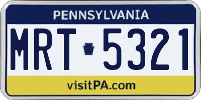PA license plate MRT5321