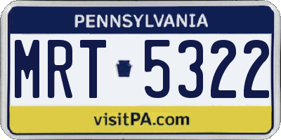 PA license plate MRT5322