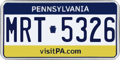 PA license plate MRT5326