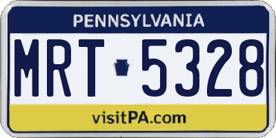 PA license plate MRT5328