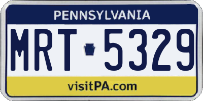 PA license plate MRT5329