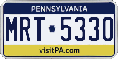 PA license plate MRT5330