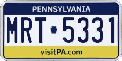 PA license plate MRT5331