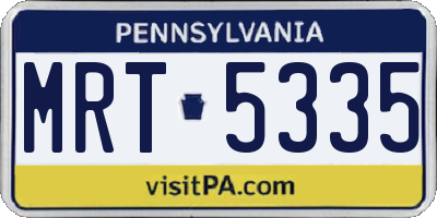 PA license plate MRT5335