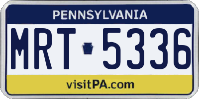 PA license plate MRT5336
