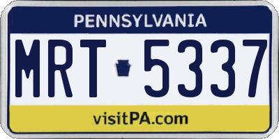 PA license plate MRT5337