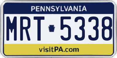 PA license plate MRT5338