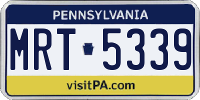 PA license plate MRT5339