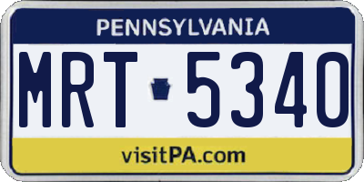 PA license plate MRT5340