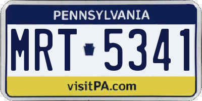 PA license plate MRT5341