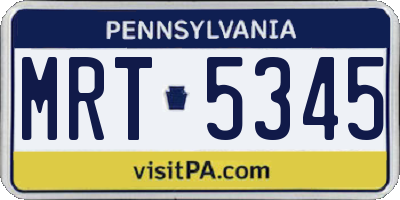 PA license plate MRT5345