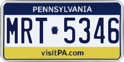 PA license plate MRT5346