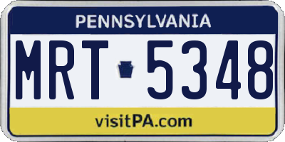 PA license plate MRT5348