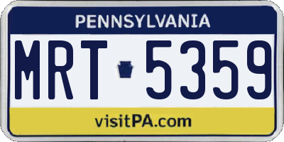 PA license plate MRT5359