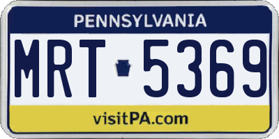 PA license plate MRT5369
