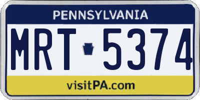 PA license plate MRT5374