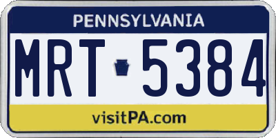 PA license plate MRT5384