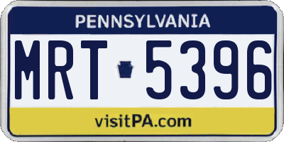 PA license plate MRT5396