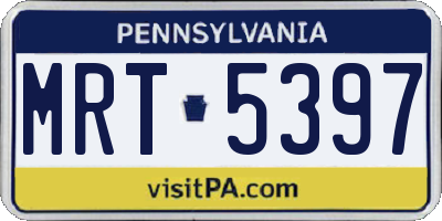 PA license plate MRT5397
