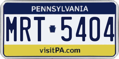 PA license plate MRT5404