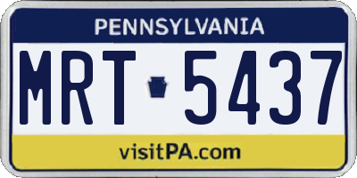 PA license plate MRT5437