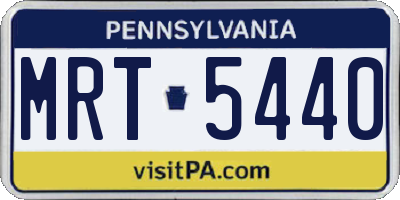 PA license plate MRT5440