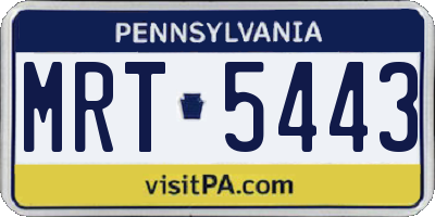 PA license plate MRT5443