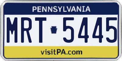 PA license plate MRT5445