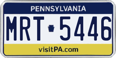 PA license plate MRT5446