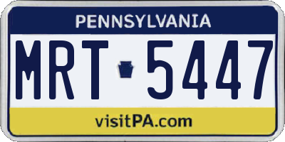 PA license plate MRT5447