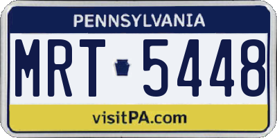 PA license plate MRT5448
