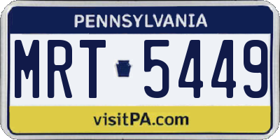 PA license plate MRT5449
